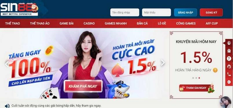 Sin88 – Nhà cái uy tín cá cược thể thao top đầu Việt Nam